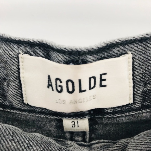 Agolde High Rise Riley Cutoff Denim Shorts in Gray Size 31 - Picture 3 of 6